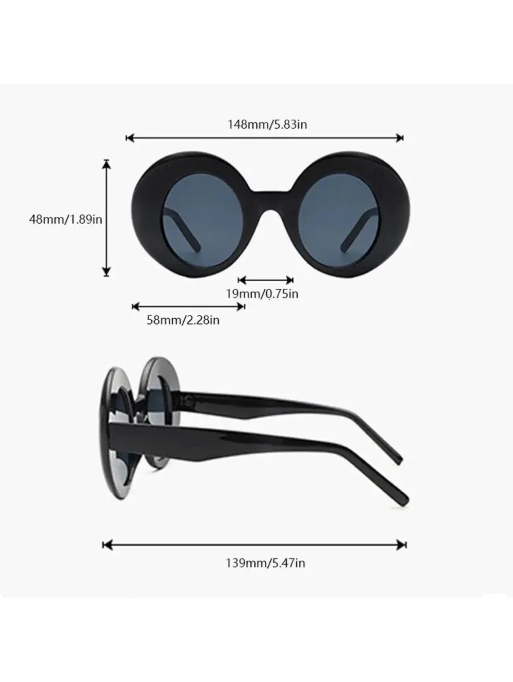 Trendy Pair Of Wide Round Fashion Sunglasses Pair In Black And Multi Color Lot
